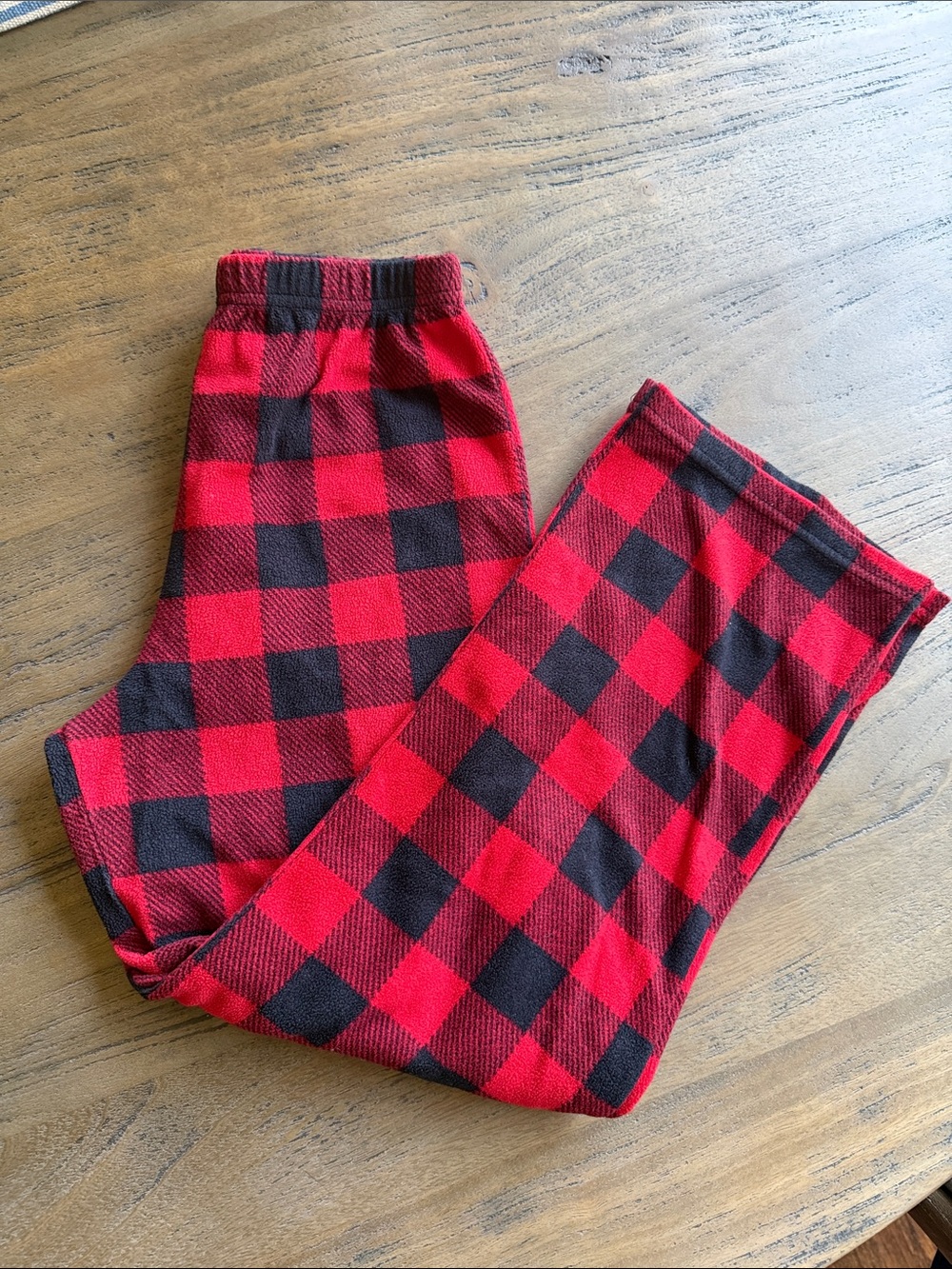 Youth size 10 EUC Red and Black Buffalo Plaid soft fleece pj pants